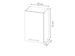 Hot Vicco Hängeschrank Fame-Line Hängender Küchenschrank Hochglanz/Anthrazit 30 cm Dunkelblau