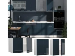 New Vicco Hängeschrank Fame-Line Hängender Küchenschrank Hochglanz/Weiß 60 cm Dunkelblau