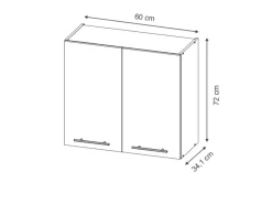 New Vicco Hängeschrank Fame-Line Hängender Küchenschrank Hochglanz/Weiß 60 cm Dunkelblau