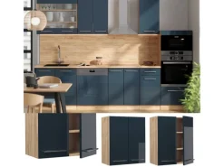 Outlet Vicco Hängeschrank Fame-Line Hochglanz/Goldkraft Eiche 60 cm Dunkelblau