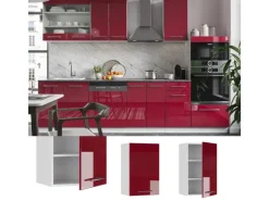 Best Vicco Hängeschrank Fame-Line Hängender Küchenschrank Bordeaux Hochglanz/Weiß 45 cm Bordeaux-Glanz