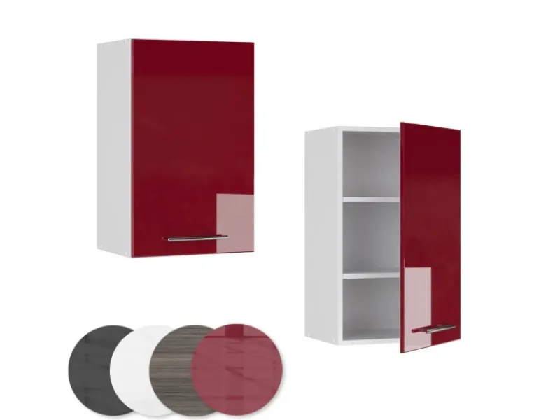 Best Vicco Hängeschrank Fame-Line Hängender Küchenschrank Bordeaux Hochglanz/Weiß 45 cm Bordeaux-Glanz