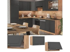 Vicco Hängeschrank Fame-Line -Gold/Goldkraft Eiche 60 cm Flach Anthrazit