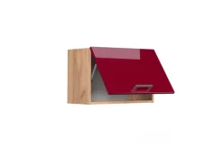 Vicco Hängeschrank R-Line Bordeaux Hochglanz/Goldkraft Eiche 60 cm Flach< Küchenschränke