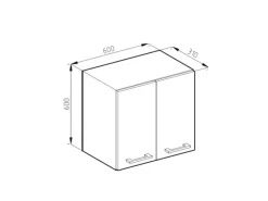 Clearance Vicco Hängeschrank R-Line Hängender Küchenschrank Hochglanz/Goldkraft Eiche 60 cm Anthrazit