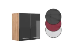 Clearance Vicco Hängeschrank R-Line Hängender Küchenschrank Hochglanz/Goldkraft Eiche 60 cm Anthrazit