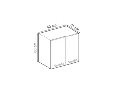 Küchenschränke<Vicco Hängeschrank R-Line Hängender Küchenschrank Blau-Grau/Goldkraft Eiche 60 cm