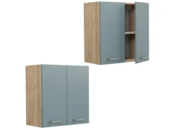 Küchenschränke<Vicco Hängeschrank R-Line Hängender Küchenschrank Blau-Grau/Goldkraft Eiche 60 cm