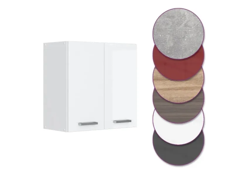 Discount Vicco Hängeschrank R-Line Hängender Küchenschrank Hochglanz/ 60 cm Weiß