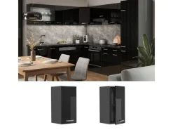 Best Vicco Hängeschrank R-Line Hängender Küchenschrank Schwarz Hochglanz/Anthrazit 30 cm Schwarz Glänzend