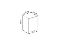Best Vicco Hängeschrank R-Line Hängender Küchenschrank Schwarz Hochglanz/Anthrazit 30 cm Schwarz Glänzend