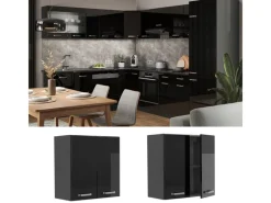 Küchenschränke<Vicco Hängeschrank R-Line Hängender Küchenschrank Schwarz Hochglanz/Anthrazit 60 cm