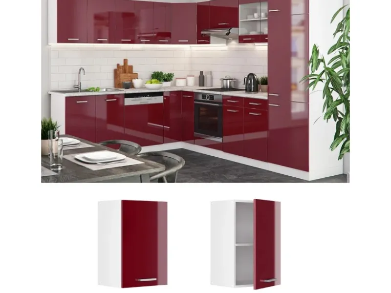 Küchenschränke<Vicco Hängeschrank R-Line Hängender Küchenschrank Bordeaux Hochglanz/Weiß 40 cm