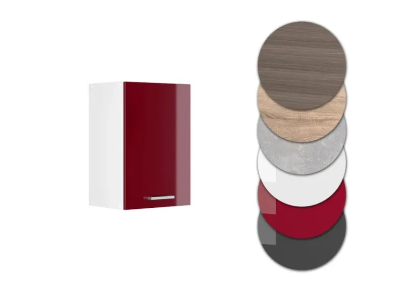 Küchenschränke<Vicco Hängeschrank R-Line Hängender Küchenschrank Bordeaux Hochglanz/Weiß 40 cm