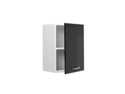 Best Vicco Hängeschrank R-Line Hängender Küchenschrank Schwarz Hochglanz/Weiß 45 cm Schwarz Glänzend