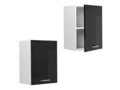 Best Vicco Hängeschrank R-Line Hängender Küchenschrank Schwarz Hochglanz/Weiß 45 cm Schwarz Glänzend
