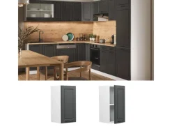 Vicco Hängeschrank R-Line Hängender Küchenschrank Anthrazit Landhaus/Weiß 30 cm< Pfannen|Küchenschränke
