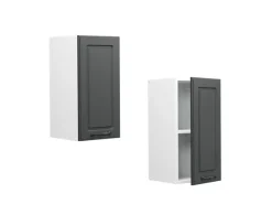 Vicco Hängeschrank R-Line Hängender Küchenschrank Anthrazit Landhaus/Weiß 30 cm< Pfannen|Küchenschränke