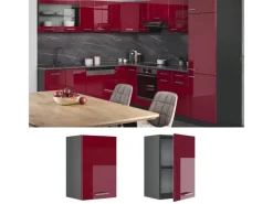 Küchenschränke<Vicco Hängeschrank R-Line Hängender Küchenschrank Bordeaux Hochglanz/Anthrazit 40 cm