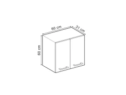 Vicco Hängeschrank R-Line Hängender Küchenschrank Schwarz Beton/Goldkraft Eiche 60 cm< Küchenschränke
