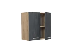 Vicco Hängeschrank R-Line Hängender Küchenschrank Schwarz Beton/Goldkraft Eiche 60 cm< Küchenschränke