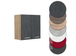 Vicco Hängeschrank R-Line Hängender Küchenschrank Schwarz Beton/Goldkraft Eiche 60 cm< Küchenschränke