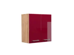 Küchenschränke<Vicco Hängeschrank R-Line Hängender Küchenschrank Bordeaux Hochglanz/Goldkraft Eiche 60 cm