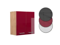 Küchenschränke<Vicco Hängeschrank R-Line Hängender Küchenschrank Bordeaux Hochglanz/Goldkraft Eiche 60 cm