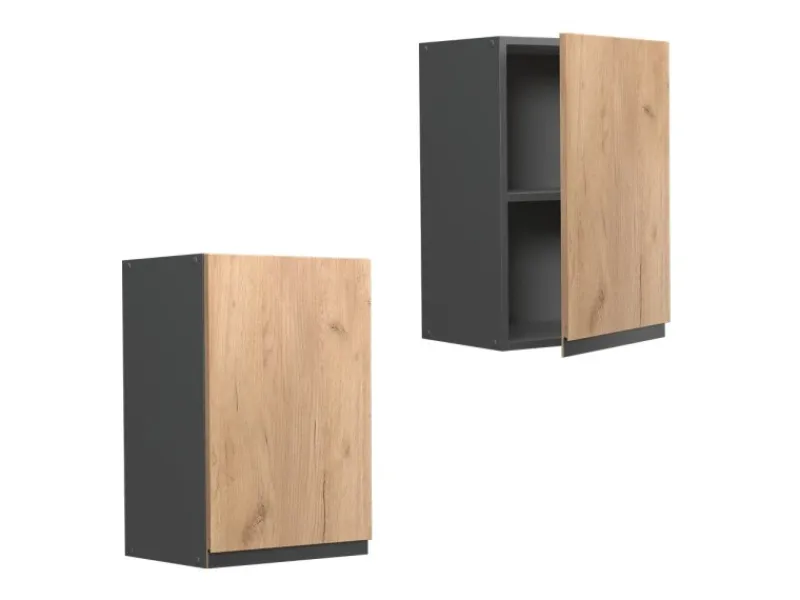 Hot Vicco Hängeschrank R-Line Hängender Küchenschrank Goldkraft /Anthrazit 40 cm J-Shape Eiche