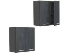 Best Vicco Hängeschrank R-Line Hängender Küchenschrank Schwarz Beton/Anthrazit 60 cm Beton Anthrazit