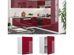 Clearance Vicco Hängeschrank R-Line Hängender Küchenschrank Bordeaux Hochglanz/Weiß 45 cm Bordeaux-Glanz