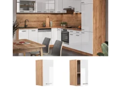 Vicco Hängeschrank R-Line Hängender Küchenschrank Hochglanz/Goldkraft Eiche 30 cm< Pfannen|Küchenschränke