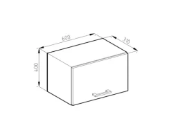 Outlet Vicco Hängeschrank R-Line Hängender Küchenschrank Anthrazit Landhaus/Weiß 60 cm Flach Anthrazitgrau