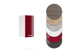 Vicco Hängeschrank R-Line Hängender Küchenschrank Bordeaux Hochglanz/Weiß 30 cm< Pfannen|Küchenschränke