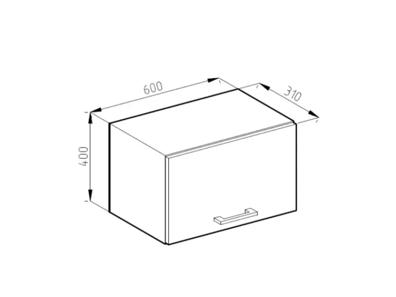 Vicco Hängeschrank R-Line Hängender Küchenschrank Hochglanz/ 60 cm Flach Weiß