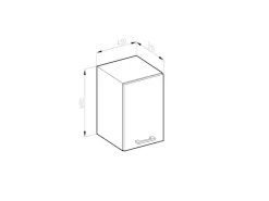Clearance Vicco Hängeschrank R-Line Hängender Küchenschrank Goldkraft /Anthrazit 45 cm J-Shape Eiche