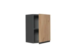 Clearance Vicco Hängeschrank R-Line Hängender Küchenschrank Goldkraft /Anthrazit 45 cm J-Shape Eiche