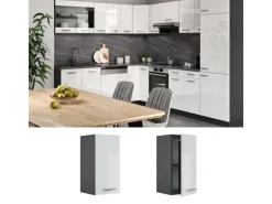 Best Vicco Hängeschrank R-Line Hängender Küchenschrank Hochglanz/Anthrazit 30 cm Weiß
