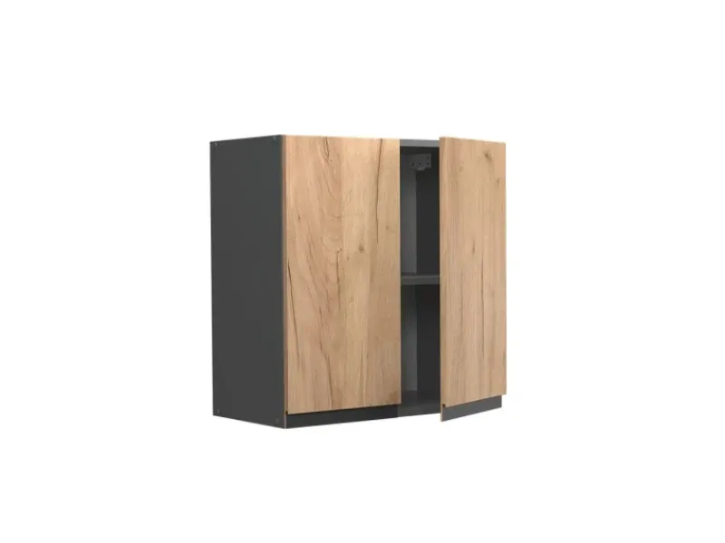 Sale Vicco Hängeschrank R-Line Hängender Küchenschrank Goldkraft /Anthrazit 60 cm J-Shape Eiche
