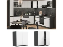 Clearance Vicco Hängeschrank R-Line Hängender Küchenschrank /Anthrazit 60 cm J-Shape Weiß