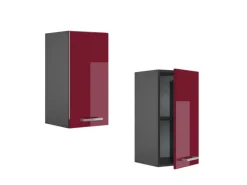 Pfannen<Vicco Hängeschrank R-Line Hängender Küchenschrank Bordeaux Hochglanz/Anthrazit 30 cm