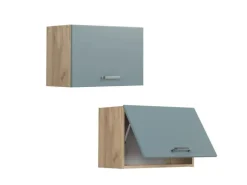 New Vicco Hängeschrank R-Line Hängender Küchenschrank Blau-Grau/Goldkraft Eiche 60 cm Flach Blaugrau