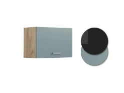New Vicco Hängeschrank R-Line Hängender Küchenschrank Blau-Grau/Goldkraft Eiche 60 cm Flach Blaugrau