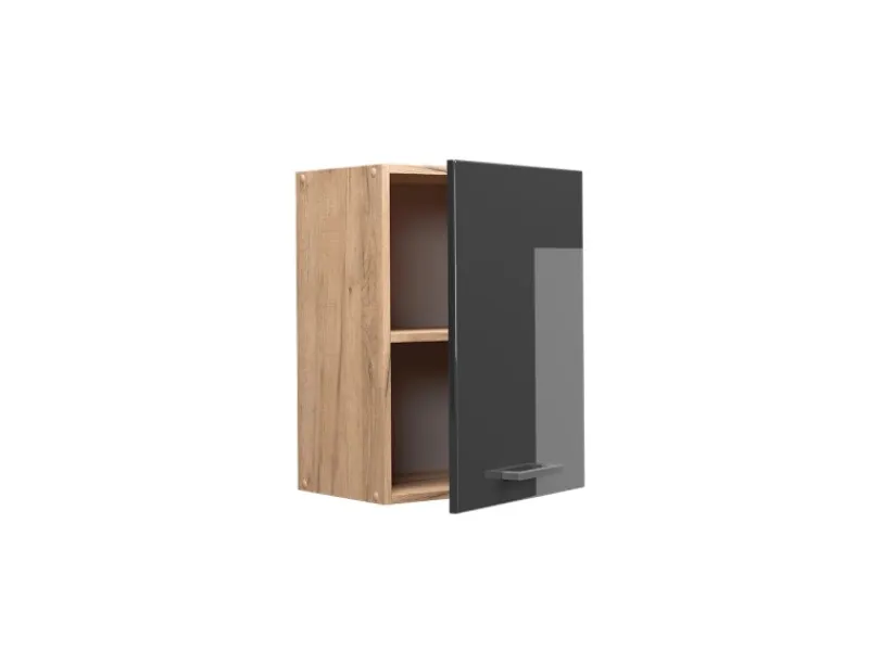 Vicco Hängeschrank R-Line Hängender Küchenschrank Hochglanz/Goldkraft Eiche 45 cm Anthrazit