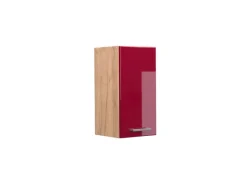 Pfannen|Küchenschränke<Vicco Hängeschrank R-Line Hängender Küchenschrank Bordeaux Hochglanz/Goldkraft Eiche 30 cm