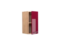 Pfannen|Küchenschränke<Vicco Hängeschrank R-Line Hängender Küchenschrank Bordeaux Hochglanz/Goldkraft Eiche 30 cm