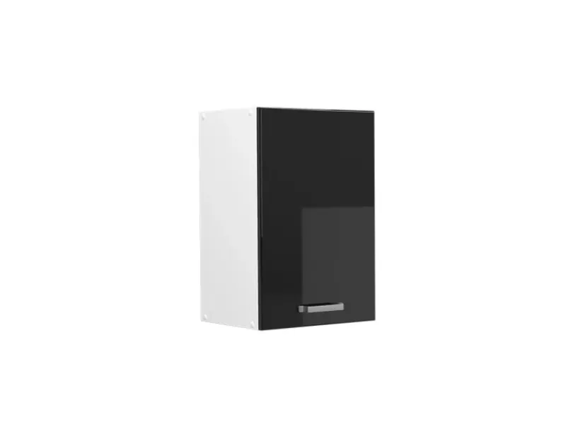 Outlet Vicco Hängeschrank R-Line Hängender Küchenschrank Schwarz Hochglanz/Weiß 40 cm Schwarz Glänzend