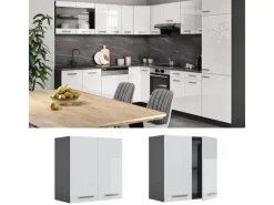 Vicco Hängeschrank R-Line Hängender Küchenschrank Hochglanz/Anthrazit 60 cm< Küchenschränke