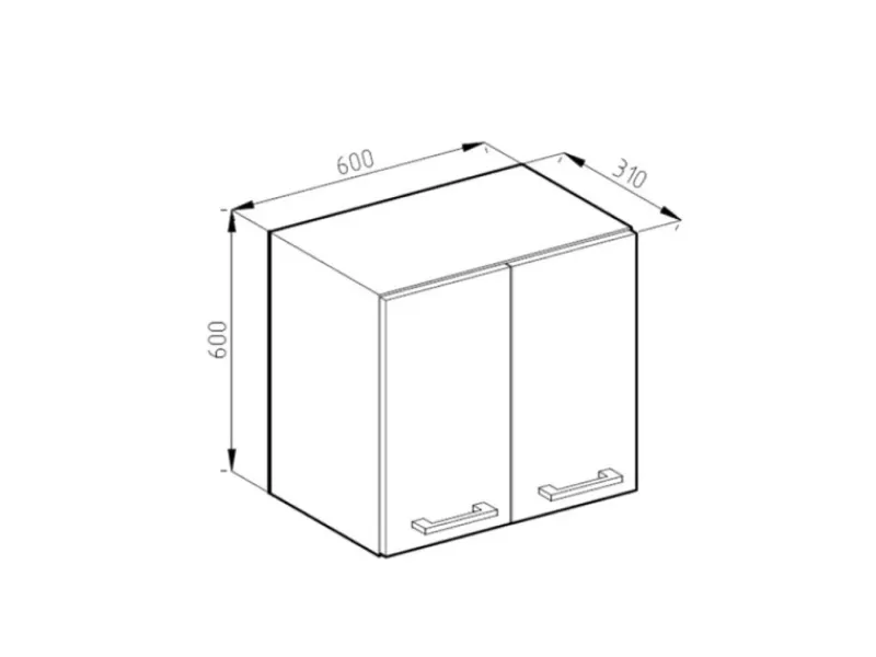 Vicco Hängeschrank R-Line Hängender Küchenschrank Hochglanz/Anthrazit 60 cm< Küchenschränke