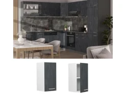 Küchenschränke<Vicco Hängeschrank R-Line Hängender Küchenschrank Schwarz Beton/Weiß 30 cm